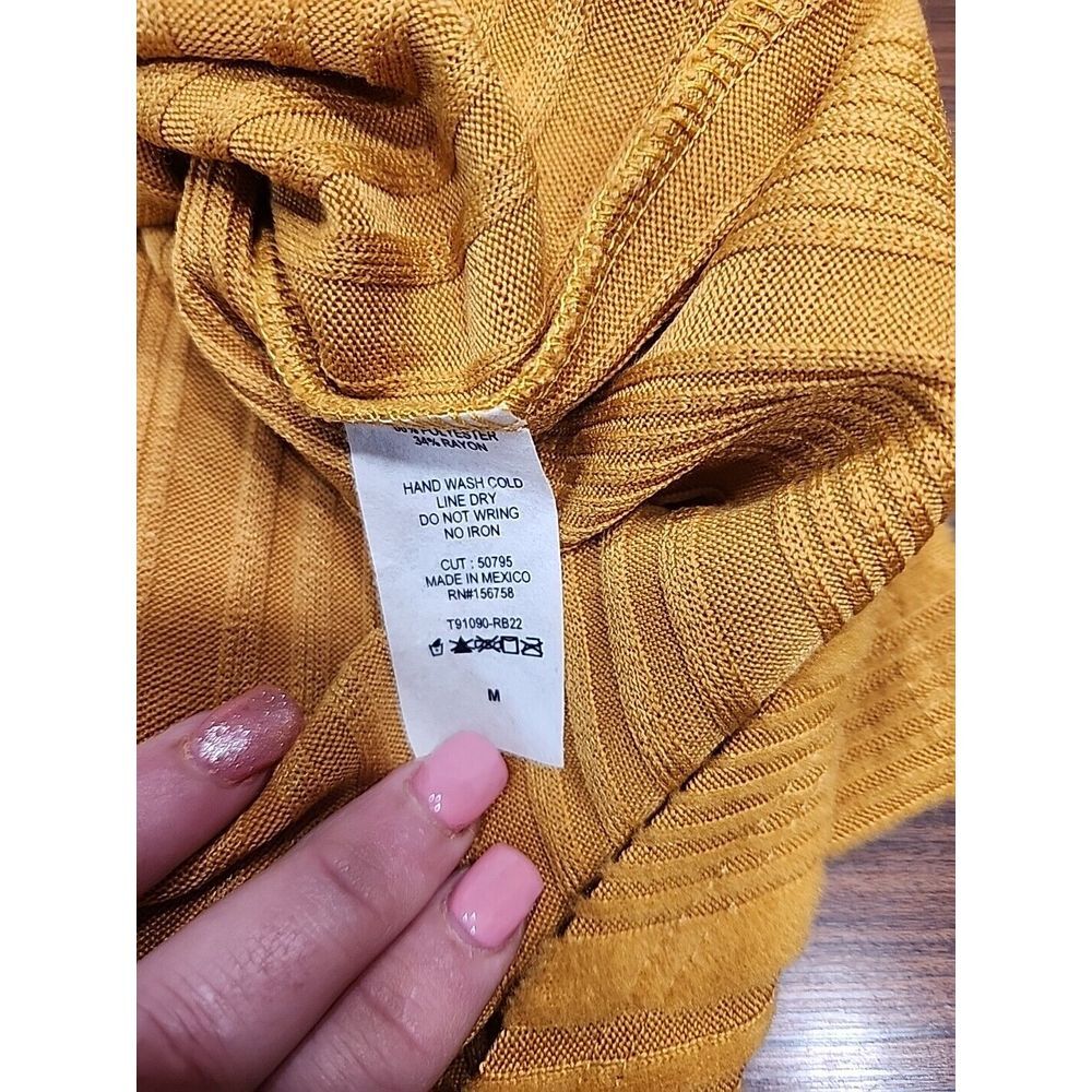Paisley Grace Womens M Yellow Ribbed Boutique Tunic Top - Picture 5 of 6